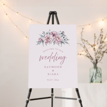 Soft Muted Dusty Pink Peony Wedding Welcome