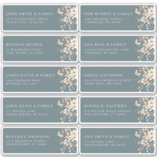 Soft Muted Earthy Tone Floral  Guest Name Address Sticker