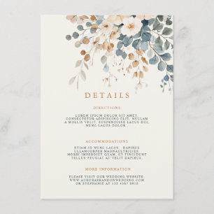 Soft Muted Earthy Tone Floral Watercolor Wedding Enclosure Card