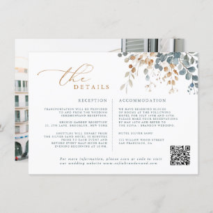Soft Muted Earthy Tone Floral Watercolor Wedding Enclosure Card
