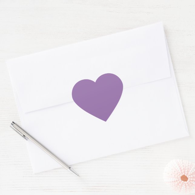 Soft Muted Lavender Cute Heart Sticker (Envelope)