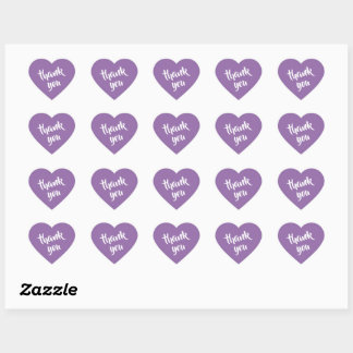 Soft Muted Lavender Thank You Heart Sticker