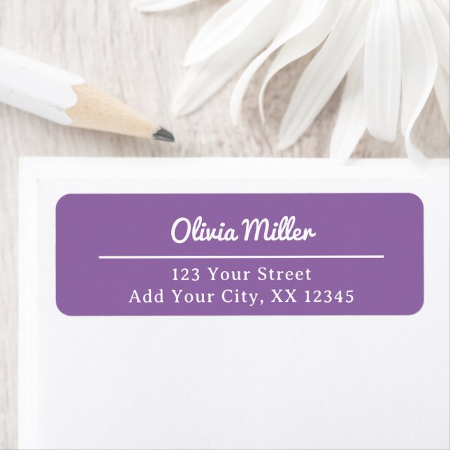 Soft Muted Lavender Trendy Address Label (Insitu)