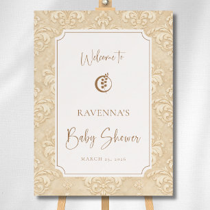 Soft Natural Brown Ornament Gold Leaf Welcome Foam Board