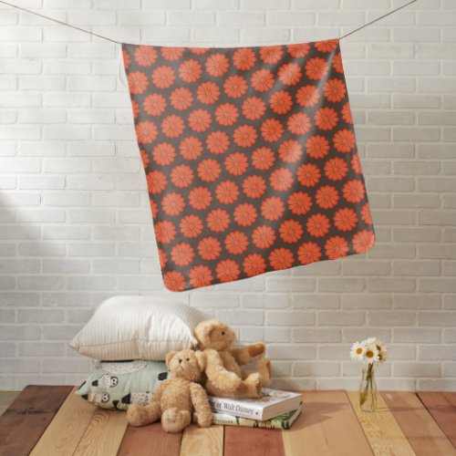 Soft Natural Terracotta Brown Floral Baby Blanket