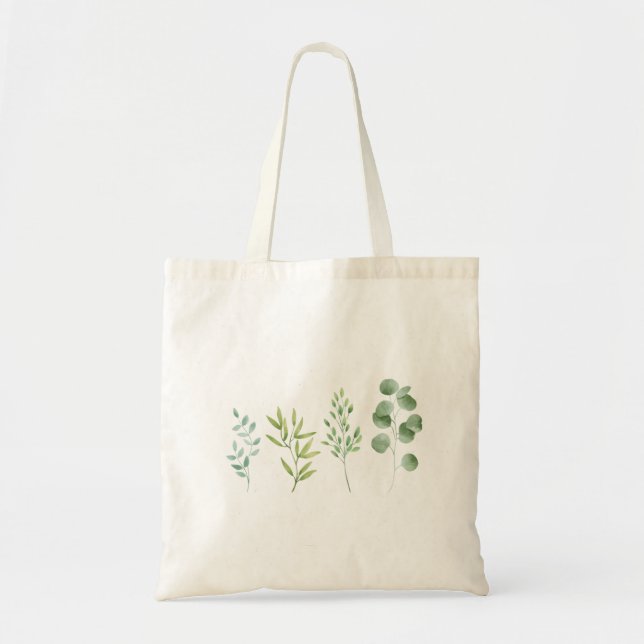 Soft Nature Leaf Design Tote Bag (Front)