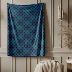 Soft Navy Blue Checkered Blanket Cozy Comfort