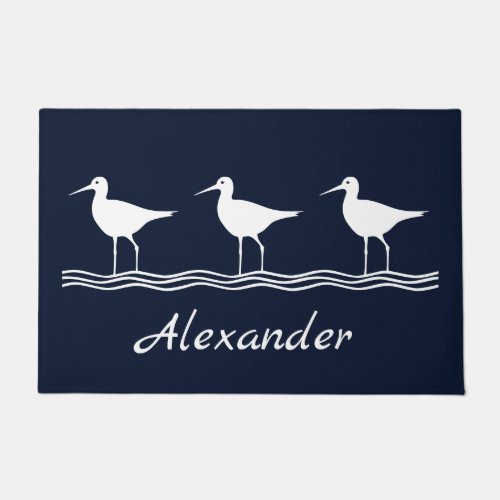 Soft Navy  Blue Sand Pipers Doormat