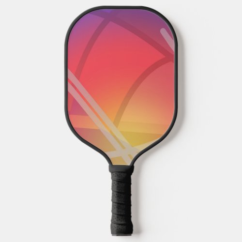 Soft Neon Layered Abstract Design Pickleball Paddle