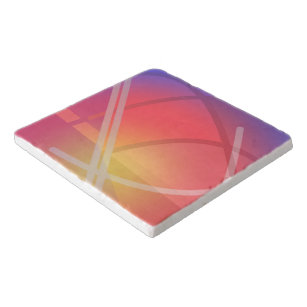 Soft Neon Layered Abstract Design  Trivet