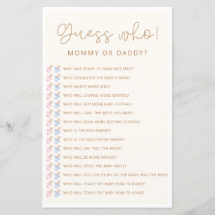 Soft Neutral Baby Shower Guess Who Game