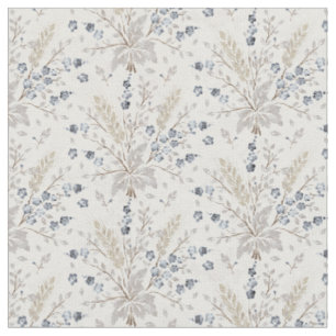 Soft Neutral Boho Floral Botanical Pattern Fabric