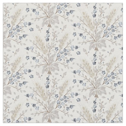 Soft Neutral Boho Floral Botanical Pattern Fabric