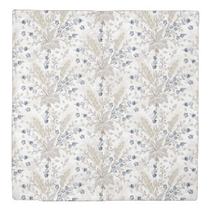 Soft Neutral Boho Floral Botanical Spring Pattern Duvet Cover