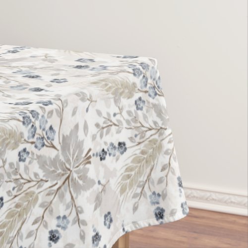 Soft Neutral Boho Floral Botanical Spring Pattern Tablecloth
