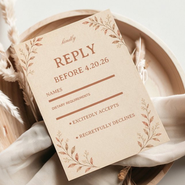 Soft Neutral Botanical RSVP Card (Creator Uploaded)