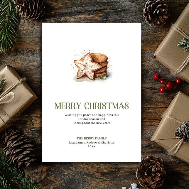 Soft Neutral Christmas Cookies Minimal Greeting  Holiday Card (Soft Neutral Christmas Ornament Minimal Greeting Card)