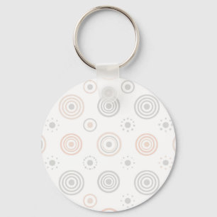 Soft Neutral Concentric Circles Pattern Keychain