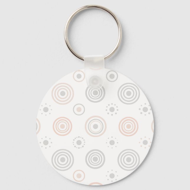 Soft Neutral Concentric Circles Pattern Keychain (Front)