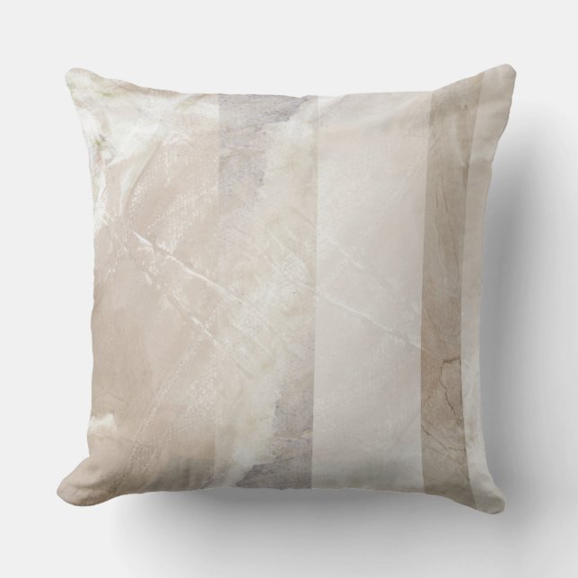 Soft Neutral Geometric Abstract  Throw Pillow (Front)