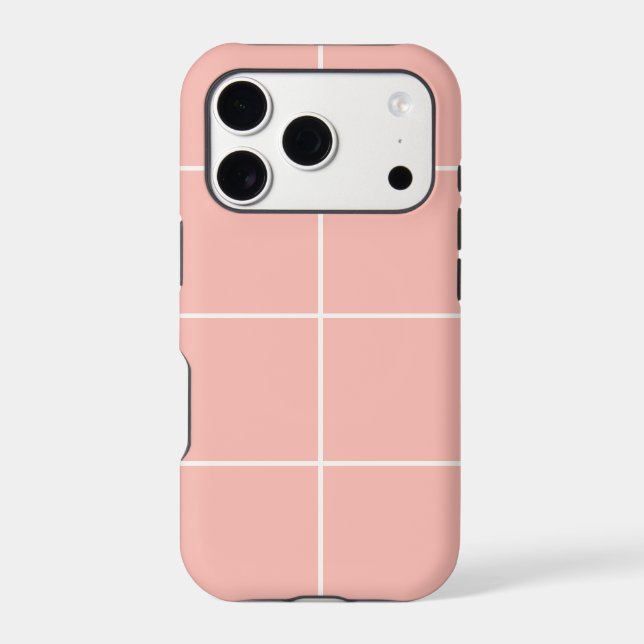Soft Neutral Grid Pattern Minimal Check Design Case-Mate iPhone Case (Back)
