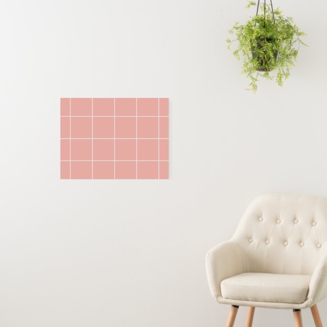Soft Neutral Grid Pattern Minimal Check Design Foam Board (In Situ (Wall))