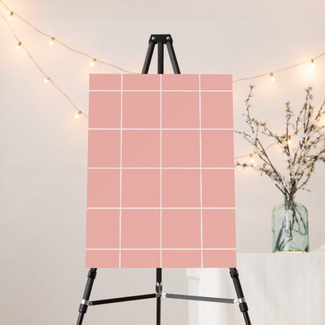 Soft Neutral Grid Pattern Minimal Check Design Foam Board (In Situ (Stand))