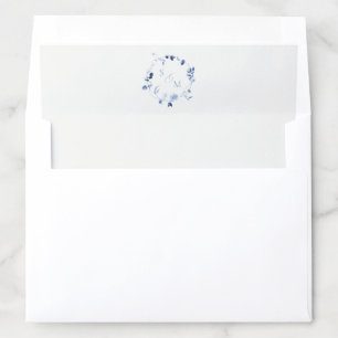 Soft Neutral Monogram Wreath Wedding Envelope Liner