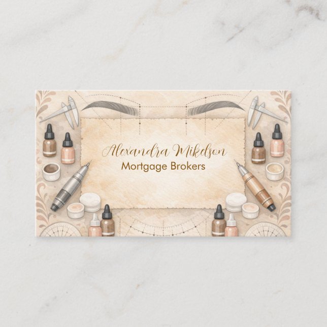 Soft Neutral PMU Studio Branding Business Card (Front)
