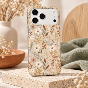 Soft Neutral Sage Terracotta Wildflowers iPhone 17 Pro Max Case