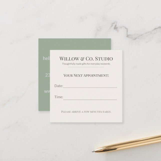Soft Neutral Small Business Appointment Card (Front/Back In Situ)