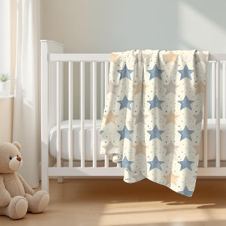 Soft Neutral Starry Pattern Baby Blanket