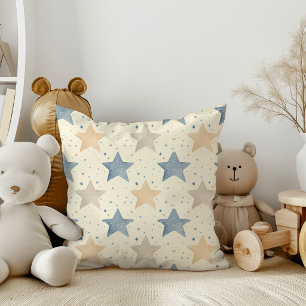 Soft Neutral Starry Pattern Throw Pillow
