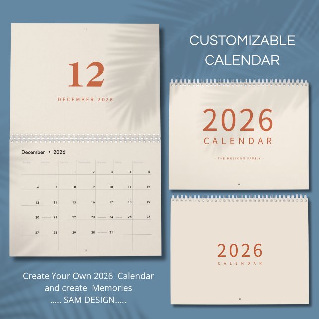 Soft Neutral Tones Minimalist Design Calendar (Creator Uploaded)