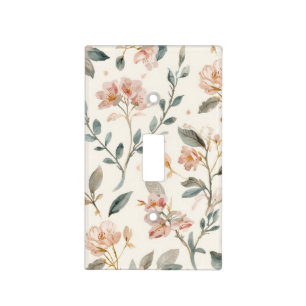 Soft Neutral Wildflower Sage Watercolor Botanical Light Switch Cover