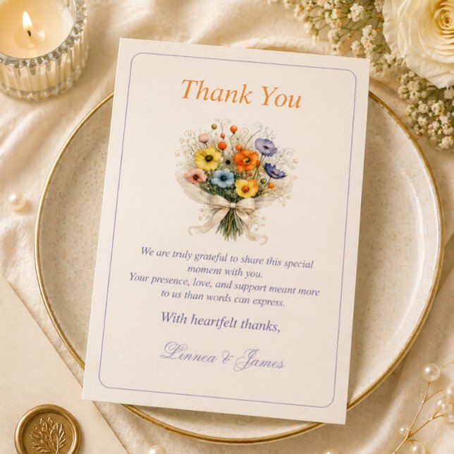 Soft Neutral Wildflowers Wedding Ivory Dusty Blue Save The Date (Creator Uploaded)