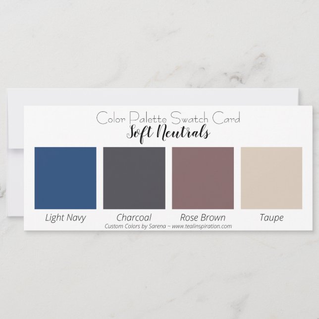 Soft Neutrals Color Palette Swatch Card (Front)