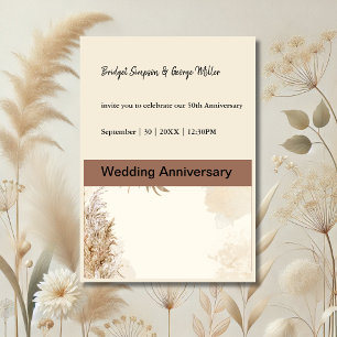 Soft Neutrals for Elegant anniversary Weddings Invitation