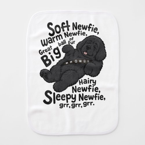 Soft Newfie Poem Baby Burp Cloth