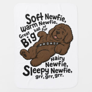 Soft Newfie Poem (brown newf) Baby Blanket