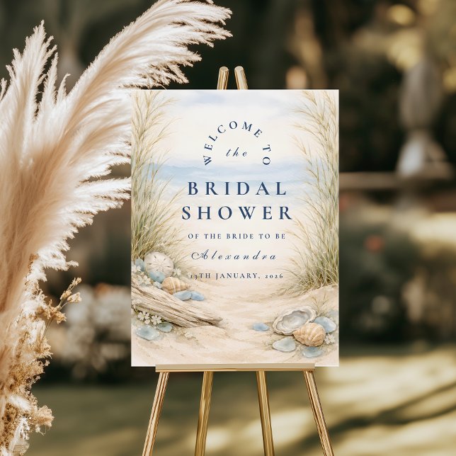 Soft Ocean Blue Bridal Shower Foam Board (Creator Uploaded)