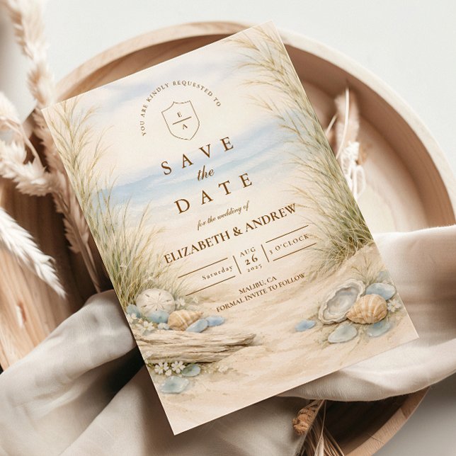 Soft Ocean Breeze Wedding Save The Date (Creator Uploaded)