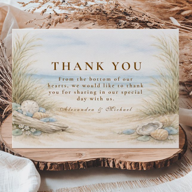 Soft Ocean Breeze Wedding Thank You Card (Creator Uploaded)