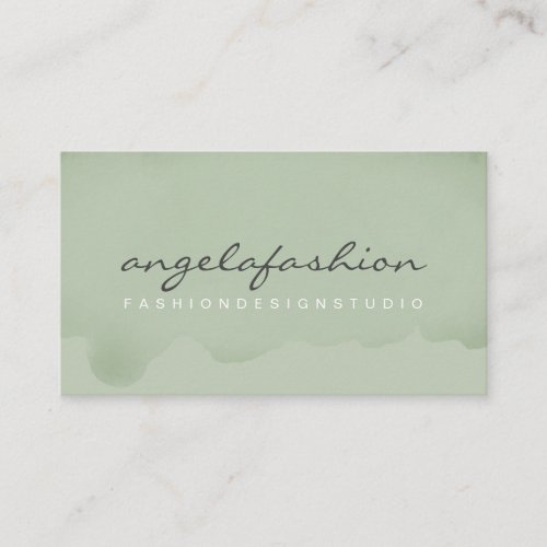 Soft Oily Green Painting Abstract Brush Business Card