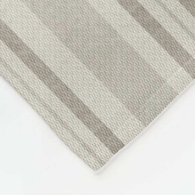 Soft Olive Beige Striped Faux Linen Fleece Blanket