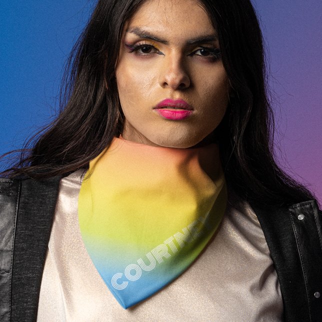 Soft Ombre Rainbow Stripes Personalized Bandana (Creator Uploaded)