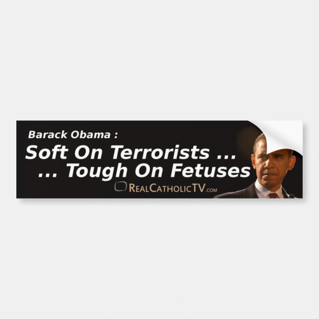 Soft On Terrorists ... Bumper Sticker (Front)