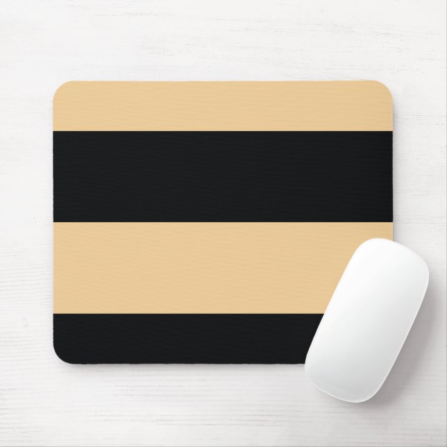 Soft Orange and Black Simple Extra Wide Stripes Mouse Pad (With Mouse)