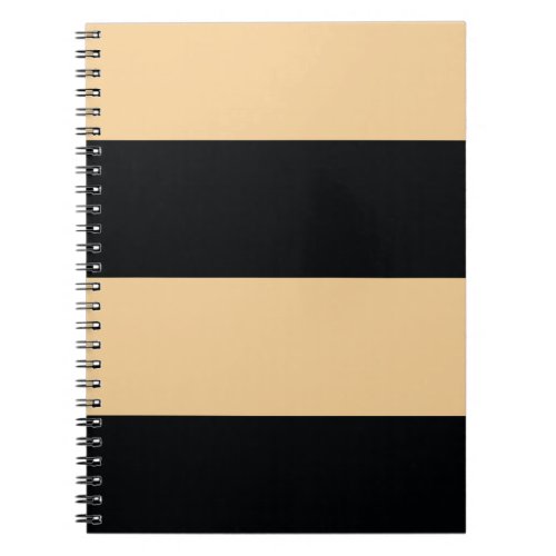 Soft Orange and Black Simple Extra Wide Stripes Notebook