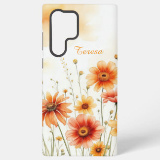 Soft Orange and Yellow Blossoms Samsung Galaxy S22 Ultra Case